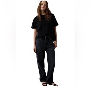 NEW American Eagle Black Ex-Boyfriend Jeans Comfort Stretch Waist  Womens 4L 27